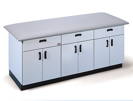 30″x78″ All-Purpose Storage Treatment Table with 3 Drawers and Cabinets