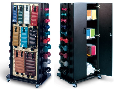 Multi-Purpose Weight Rack with Storage Doors